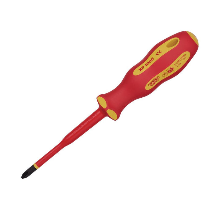 Draper Tools Ergo Plus Slimline Cross Slot XP 1000® VDE Screwdriver (No:2 x 100mm) 02164