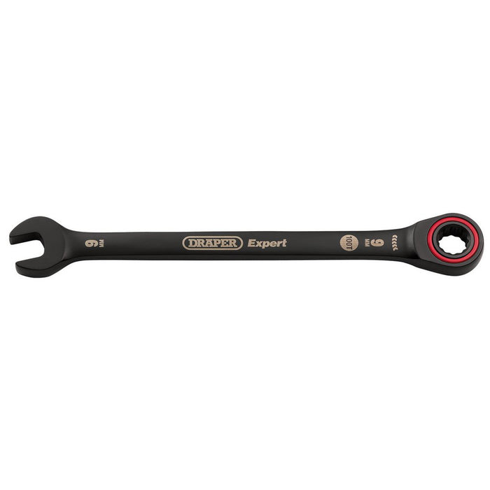 Draper Tools Expert HI-TORQ Metric Ratchet Combination Spanner 9mm Black