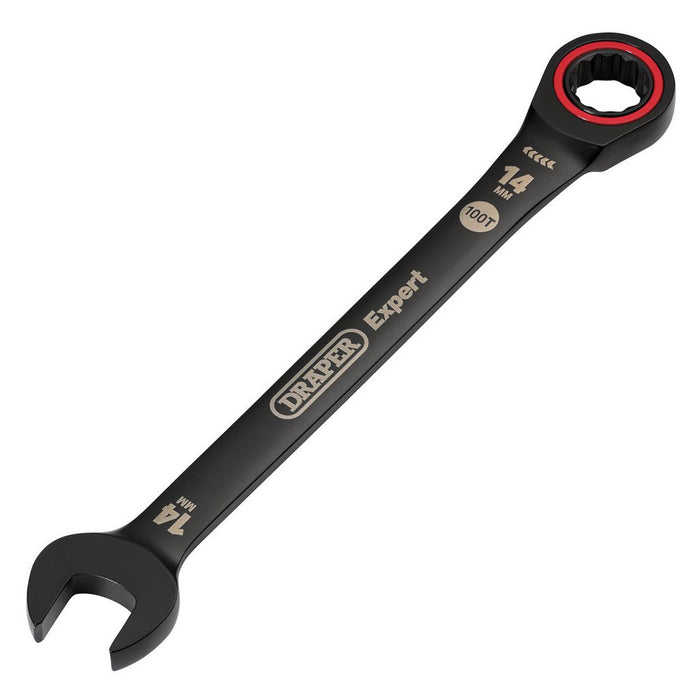 Draper Tools Expert HI-TORQ Metric Ratchet Combination Spanner 14mm Black