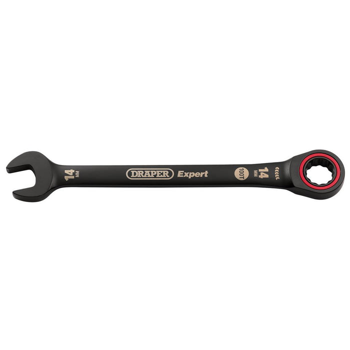 Draper Tools Expert HI-TORQ Metric Ratchet Combination Spanner 14mm Black