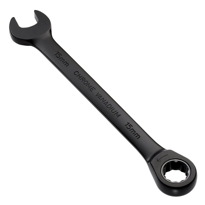Draper Tools Expert HI-TORQ Metric Ratchet Combination Spanner 15mm Black