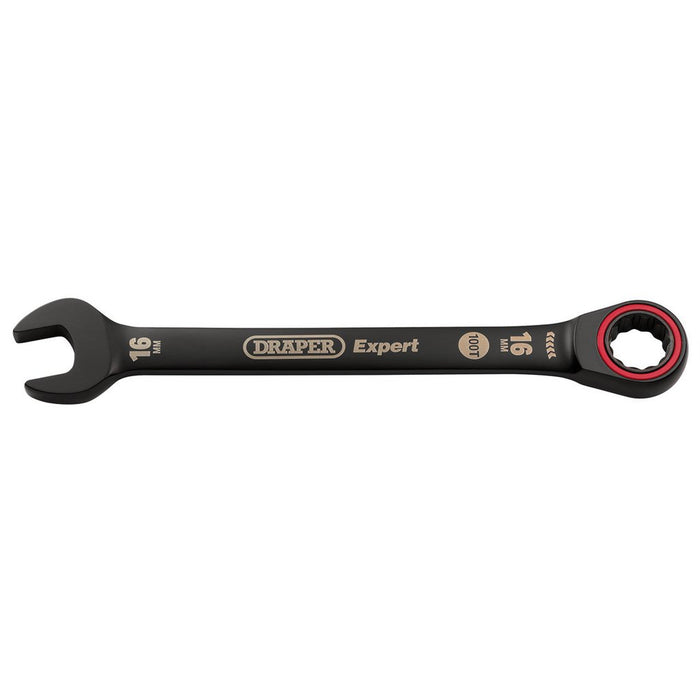Draper Tools Expert HI-TORQ Metric Ratchet Combination Spanner 16mm Black
