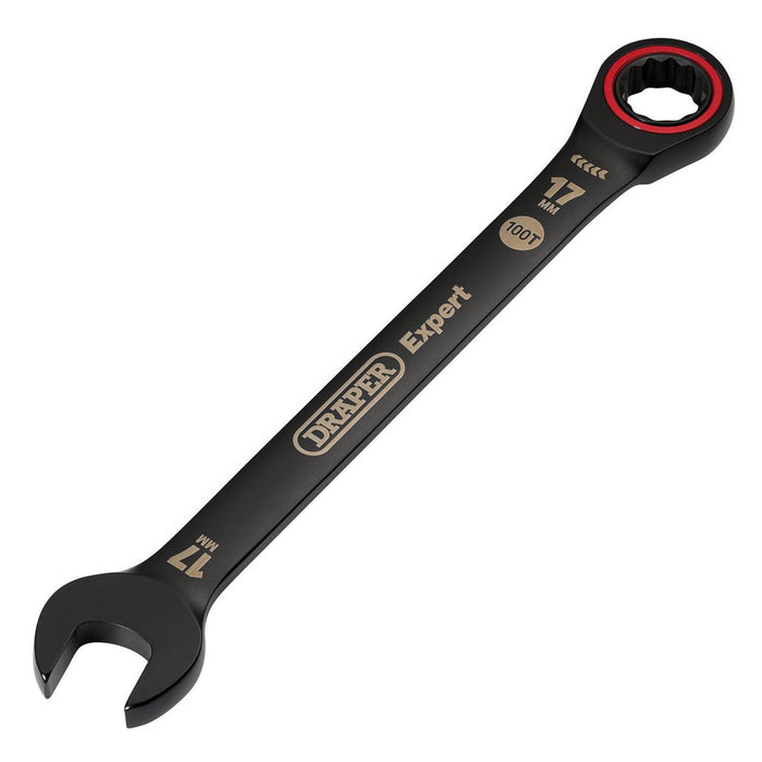 Draper Tools Expert HI-TORQ Metric Ratchet Combination Spanner 17mm Black