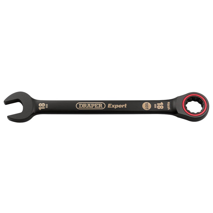 Draper Tools Expert HI-TORQ Metric Ratchet Combination Spanner 18mm Black