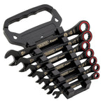 Draper Expert HI-TORQ® Metric Ratchet Combination Spanner Set, Black  7Pce