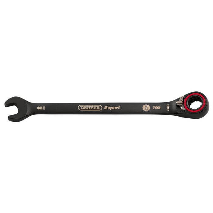 Draper Expert HI-TORQ® Metric Reversible Ratchet Combination Spanner, 8mm, Black