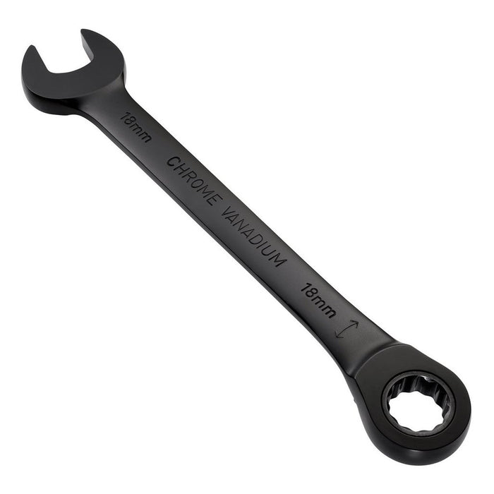 Draper Expert HI-TORQ® Metric Reversible Ratchet Combination Spanner, 18mm, Black