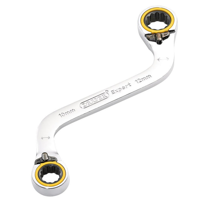 Draper Expert Hi-Torq Double Ring Ratchet S-Shape Spanner 10x12mm