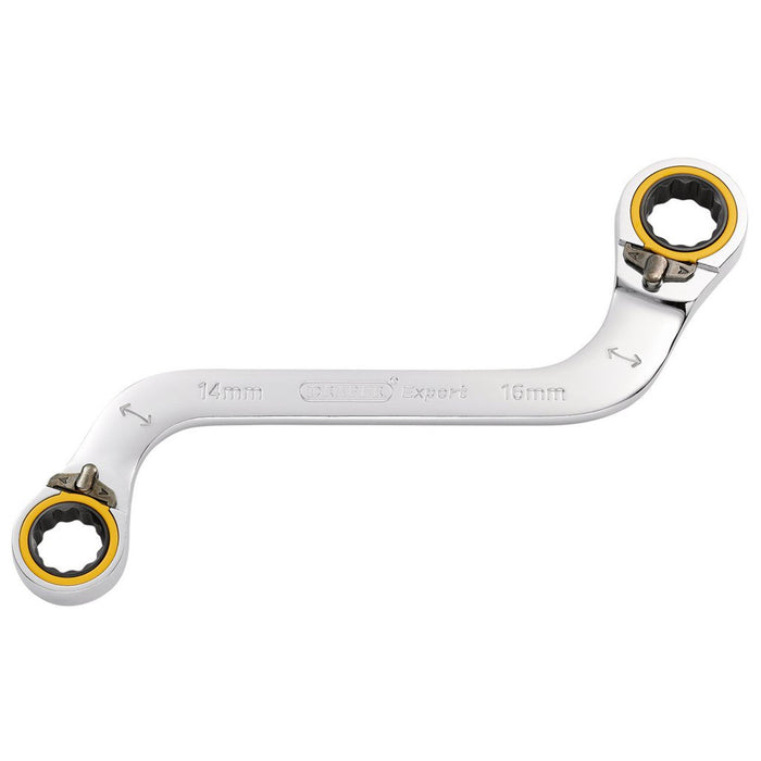 Draper Expert Hi-Torq Double Ring Ratchet S-Shape Spanner 14x16mm