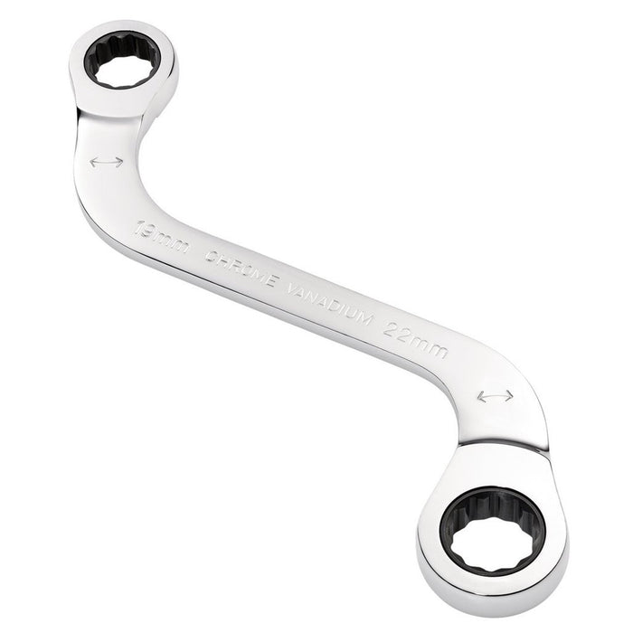 Draper Expert Hi-Torq Double Ring Ratchet S-Shape Spanner 19x22mm