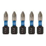 Draper Expert PZ-Type Impact Screwdriver Bits No.1 x 25mm 1/4