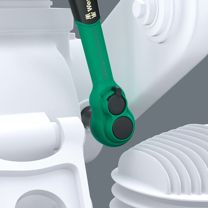 Wera 8100 SB 12 Zyklop Comfort Ratchet Set Reversing Lever 3/8