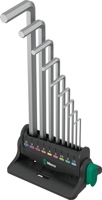 Wera 950/9 Hex-Plus 8 L-Key Set Metric Chrome-Plated Frame 9 Pce