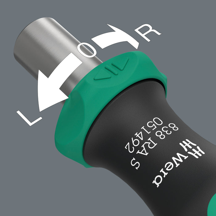 Wera 838 RA S Bit-Holding Handle Screwdriver with Ratchet Functionality 1/4
