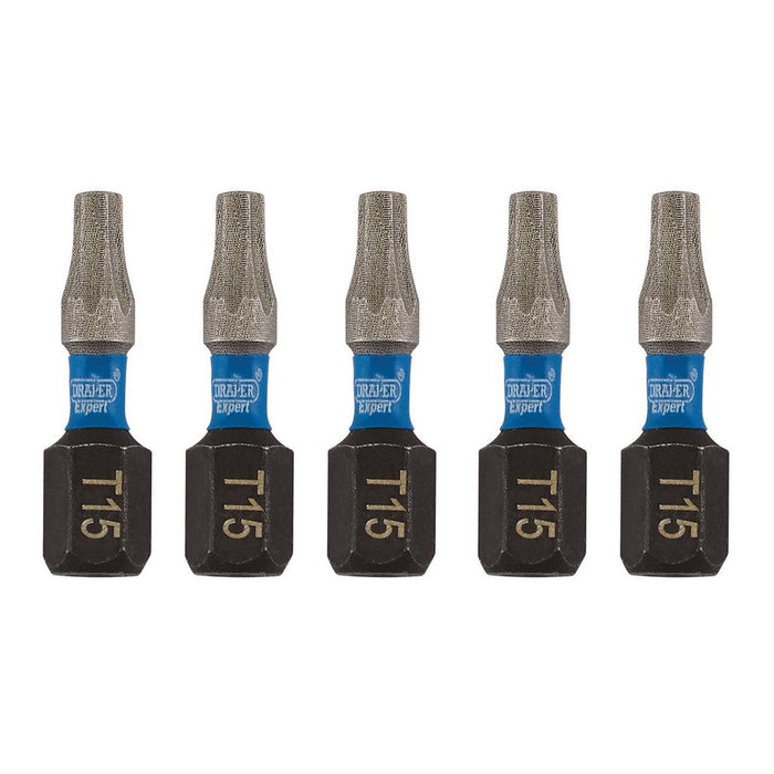 Draper Expert TX-STAR® Impact Screwdriver Bits T15 x 25mm 1/4