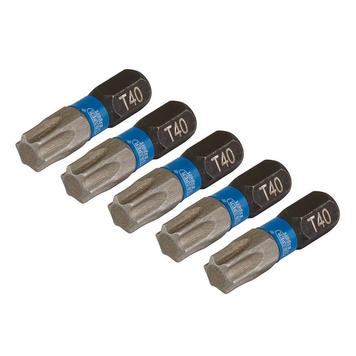 Draper Expert TX-STAR® Impact Screwdriver Bits T40 x 25mm 1/4