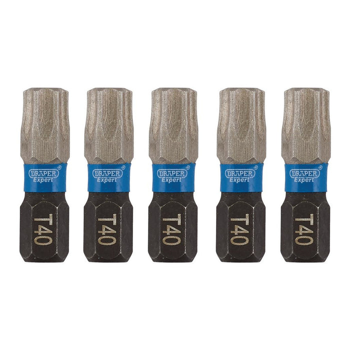 Draper Expert TX-STAR® Impact Screwdriver Bits T40 x 25mm 1/4