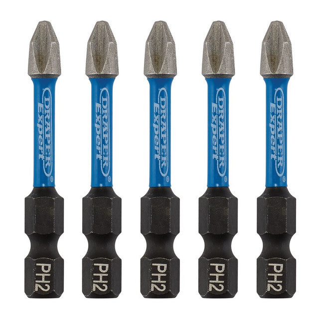 Draper Expert Cross Slot/PH Type Impact Screwdriver Bits PH2x 50mm 1/4