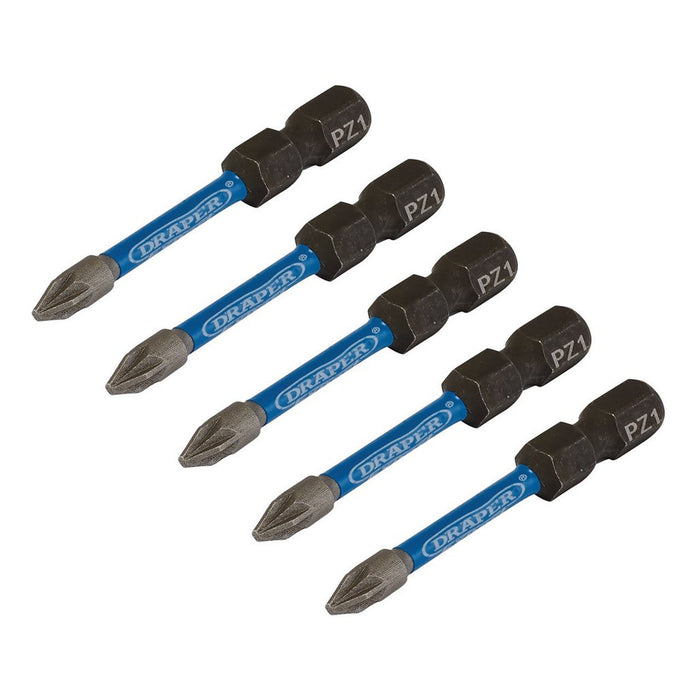 Draper  Expert PZ-Type Impact Screwdriver Bits No.1 x 50mm 1/4