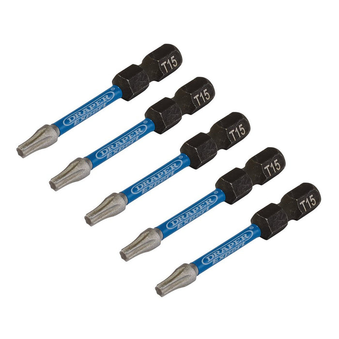 Draper Expert TX-STAR® Impact Screwdriver Bits T15 x 50mm 1/4