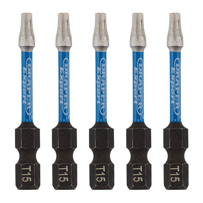 Draper Expert TX-STAR® Impact Screwdriver Bits T15 x 50mm 1/4