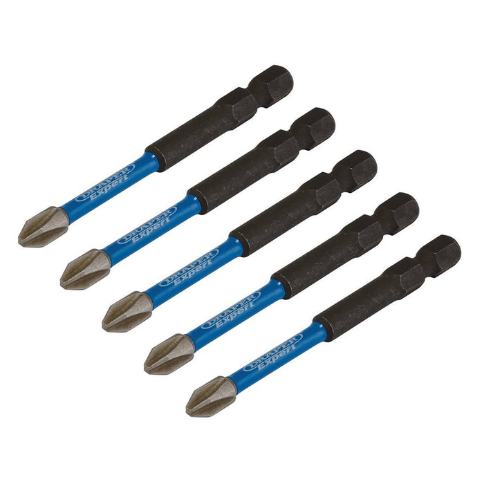 Draper Expert Cross Slot/PH Type Impact Screwdriver Bits PH2 x 75mm 1/4