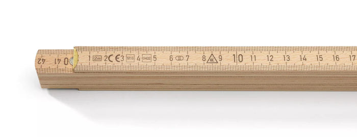 Hultafors 108010 Wooden 2m Folding Rule Natural, Blockmeter B3500