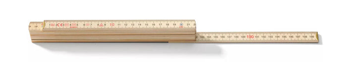 Hultafors 109011 Wooden 2m Folding Rule Natural, Blockmeter H4000