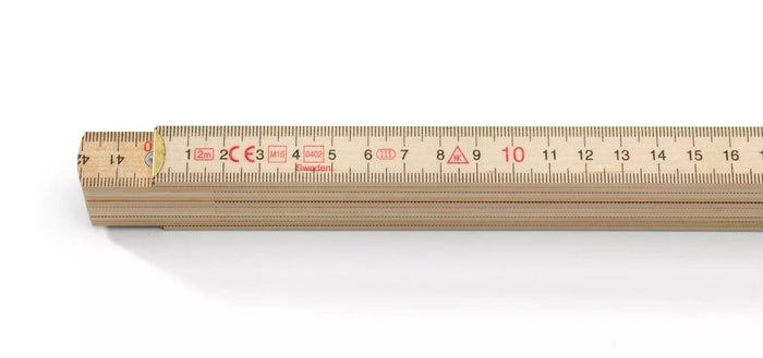 Hultafors 109011 Wooden 2m Folding Rule Natural, Blockmeter H4000