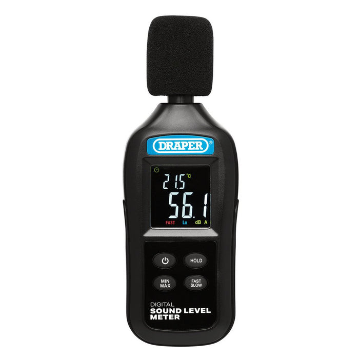 Draper Handheld Digital Sound Level Meter, 35-135dB and -20 to +70°C