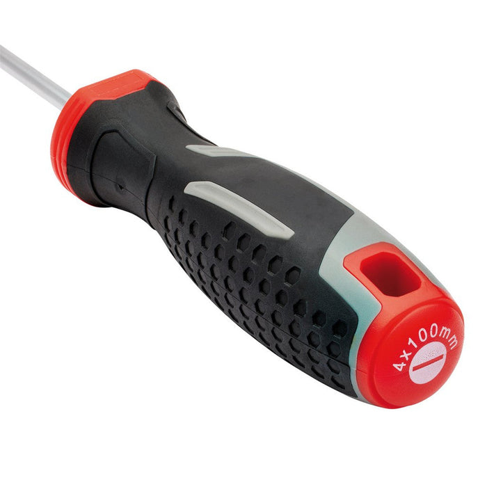 Draper 4 x 100mm Slotted Parallel Soft Grip Screwdriver