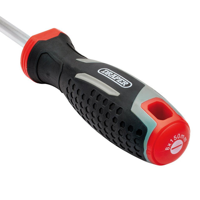 Draper 8 x 150mm Slotted Soft Grip Screwdriver