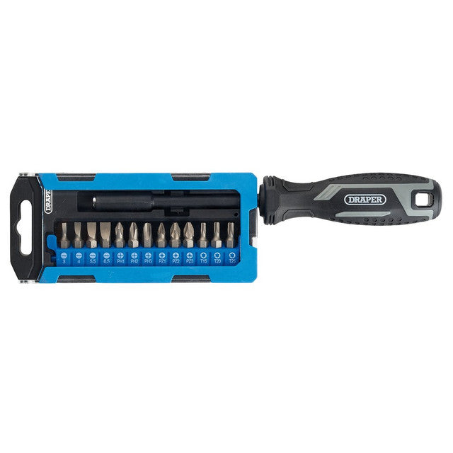 Draper Soft Grip Magnetic Screwdriver & Bit Set 1/4