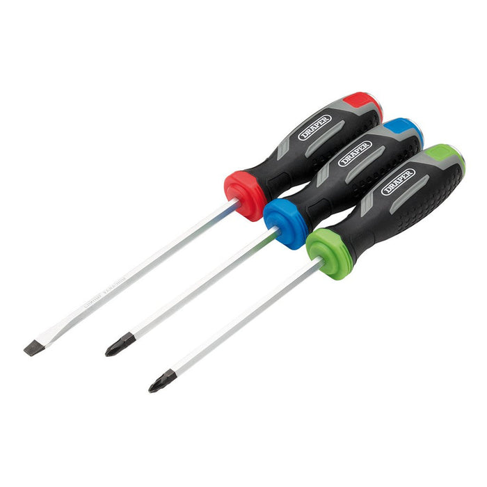 Draper Pound Thru Soft Grip Screwdriver Set 3 Piece