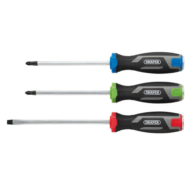 Draper Pound Thru Soft Grip Screwdriver Set 3 Piece