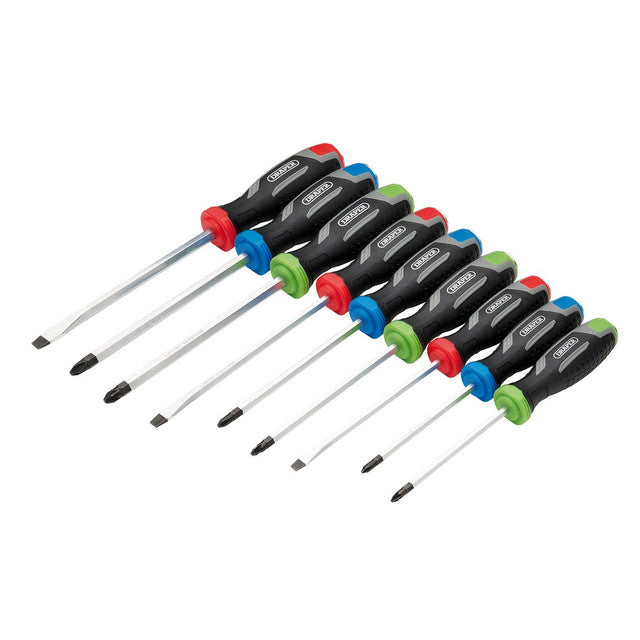Draper Pound Thru Soft Grip Screwdriver Set 9 Piece