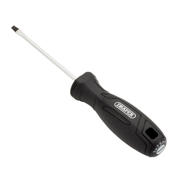 Draper 3x75mm Slotted Hard Grip Screwdriver