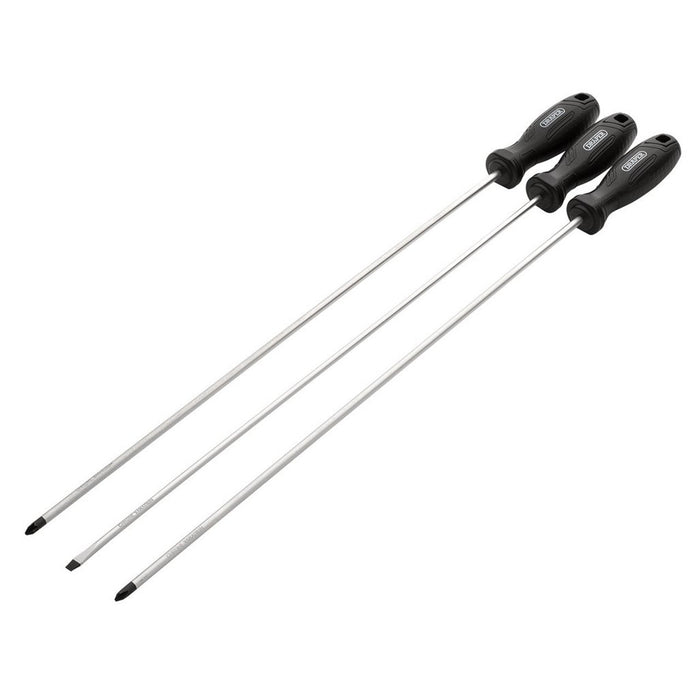 Draper Long Reach Hard Grip Screwdriver Set 3 Piece