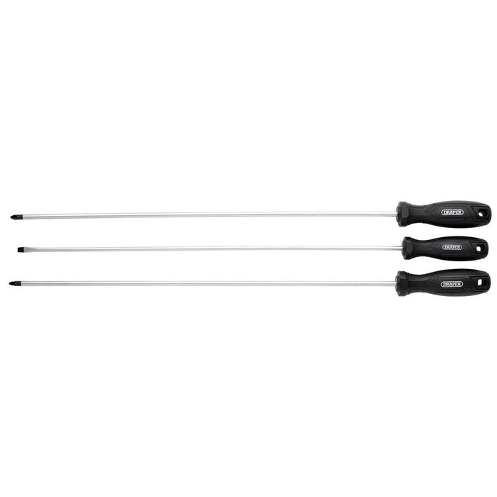 Draper Long Reach Hard Grip Screwdriver Set 3 Piece