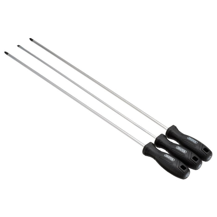 Draper Long Reach Hard Grip Screwdriver Set 3 Piece