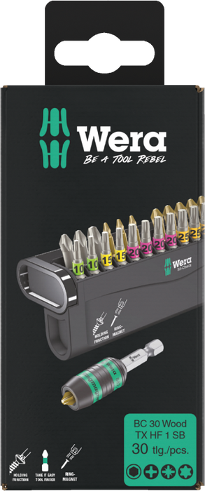 Wera Bit-Check 30 Wood Torx HF 1 SB 30 Pce Set 057437