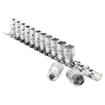 Draper Tools 1/4 Sq. Dr. Metric Socket Set on Metal Rail (13 Piece)