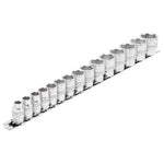 Draper Expert HI-TORQ® Metric Socket Set on a Metal Rail, 3/8