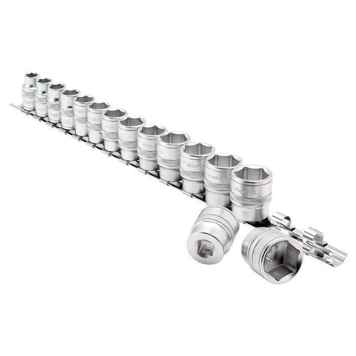 Draper Expert HI-TORQ® Metric Socket Set on a Metal Rail, 3/8