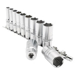 Draper Tools 3/8 Sq. Dr. Imperial Deep Socket Set on Metal Rail (11 Piece)