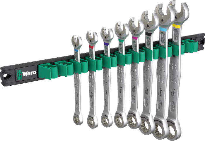Wera 9632 Magnetic Rail 6000 Joker Imperial 1 Combination Spanner Set 8 Pce