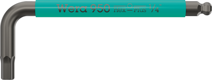 Wera 950 SPKS L-Key Multicolour Hex-Plus 1/4in Imperial Blacklaser