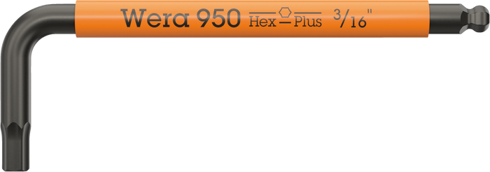 Wera 950 SPKS L-Key Multicolour Hex-Plus 3/16in Imperial Blacklaser