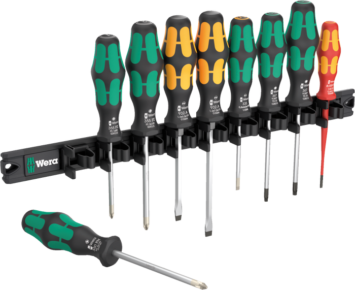 Wera 9650 Magnetic Rail Kraftform Kraftform Screwdriver Set 9 Piece 051012