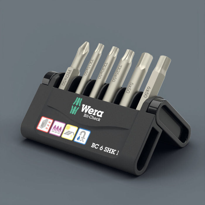 Wera 6 Pce Bit-Check 6 SHK 1 SB